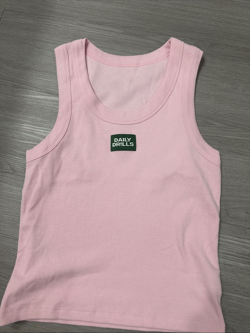 Daily Drills Pink logo Ribbed Tank